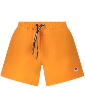 North Sails Short De Bain À Patch Logo - Orange