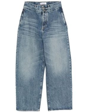 The Attico Double-Waist Wide-Leg Jeans - Blue