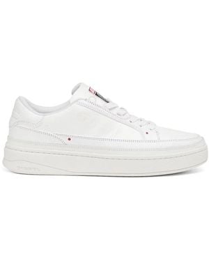 DIESEL Logo-Patch Low-Top Trainers - White