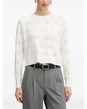 Ouí Jersey Con Motivo De Corazón - Blanco