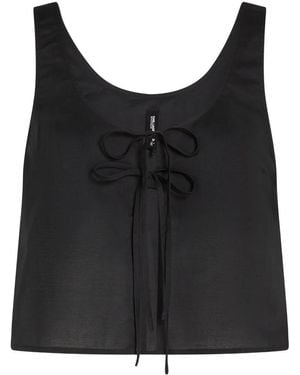 KARL LAGERFELD Tie-Front Top - Black