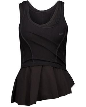 Natasha Zinko Asymmetric Peplum-Hem Tank Top - Black
