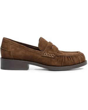 Ash Rusty Ruched Penny-Strap Loafers - Brown