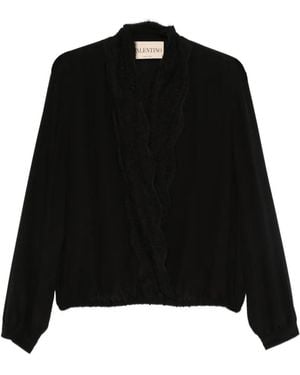 Valentino Garavani Lace-Trim Blouse - Black