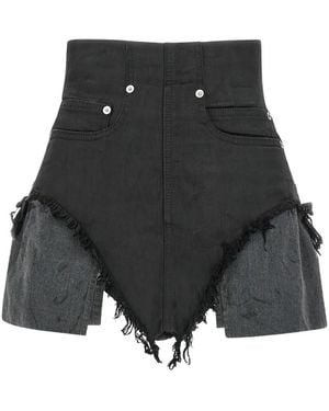 Rick Owens Ausgefranste Shorts - Schwarz