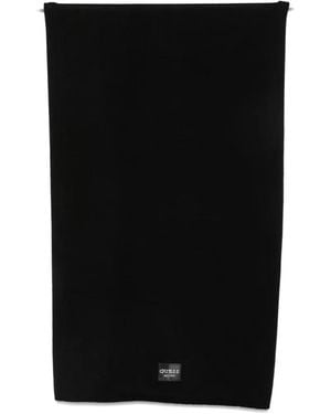 Guess Logo-Patch Knitted Scarf - Black