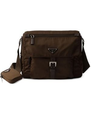 Prada Bandolera Con Bolsillos Con Cremallera Y Hebilla - Negro