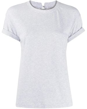 Brunello Cucinelli Round-neck Beaded T-shirt - White