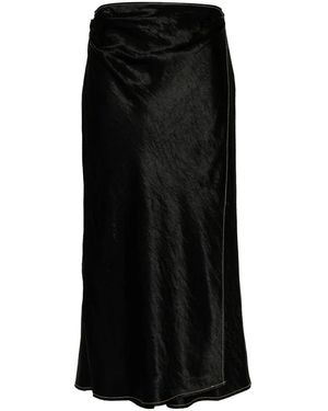 Acne Studios Falda Midi Cruzada - Negro