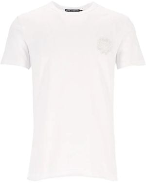 Dolce & Gabbana Logo-Embroidered T-Shirt - White