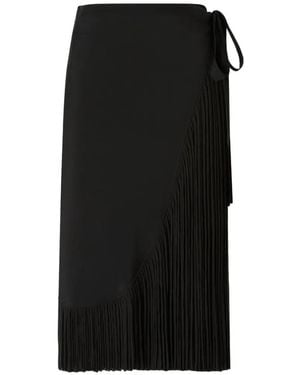 Pinko Bacedasco Fringe Wrap Skirt - Black