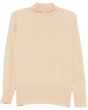SERGIO MORETTI FIRENZE Mock-Neck Ribbed-Trim Jumper - White