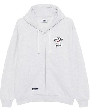 Chocoolate Logo-Embroidered Hoodie - White