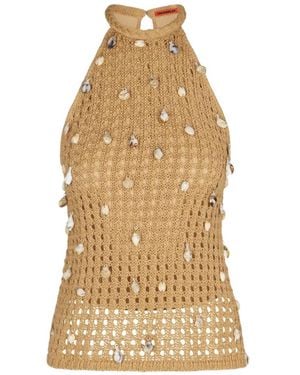Simon Miller Bahi Shell-Embellished Crochet Top - Natural
