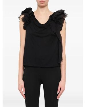 Givenchy Frill-Trim Off-Shoulder Blouse - Black