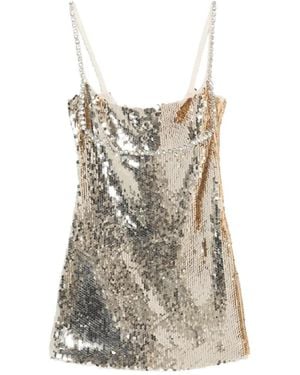 retroféte Sequin Strap Dress - White