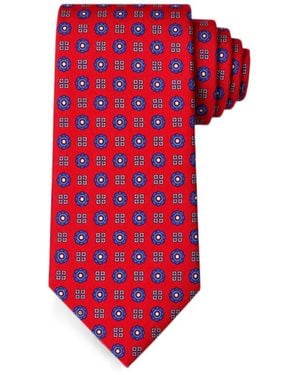 Bona Furtuna Geometric-Print Tie - Red