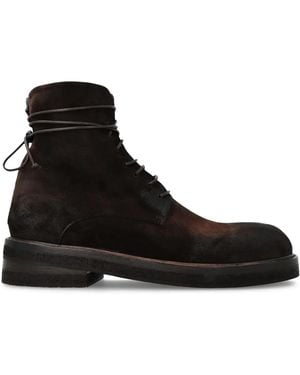 Marsèll Suede Lace-Up Ankle Boots - Black