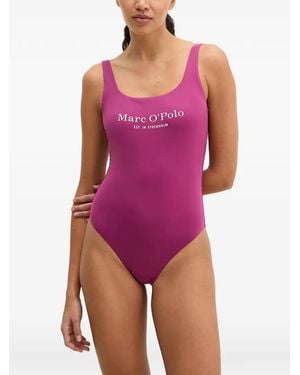 Marc O' Polo Maillot De Bain À Logo Imprimé - Purple