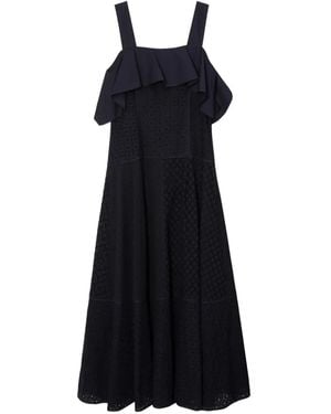 3.1 Phillip Lim Ruffled Broderie Midi Dress - Black