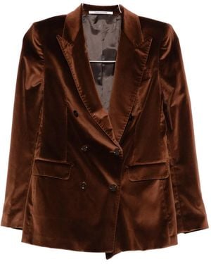 Tagliatore Velvet double-breasted blazer - Braun