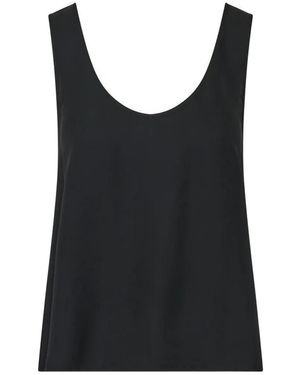 Patrick Assaraf Silk Scoop-Neck Tank Top - Black