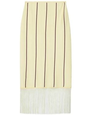 3.1 Phillip Lim Striped Fringe Midi Skirt - White