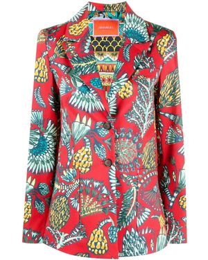La DoubleJ Blazer 24/7 Monopetto A Fiori - Rosso