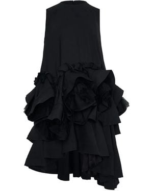 Noir Kei Ninomiya Cascading Ruffled Sleeveless Midi Dress - Black