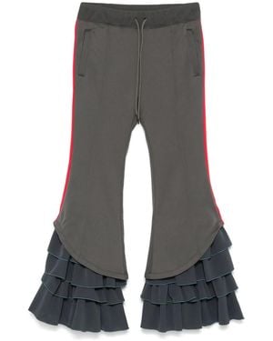 Facetasm Ruffled Track Pants - Gray