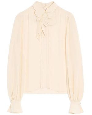 Valentino Garavani Embroidered Crepe De Chine Top - White