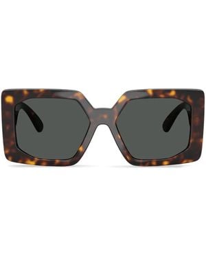 Versace Sonnenbrille mit graviertem Medusa-Schild - Schwarz