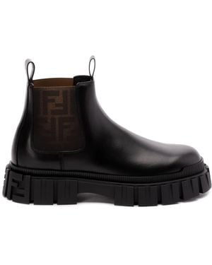 Fendi Botines con logo FF - Negro