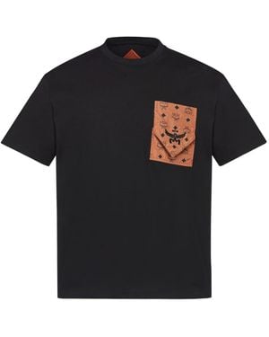MCM T-Shirt mit Monogramm-Print - Schwarz