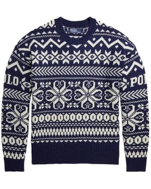 Polo Ralph Lauren Fair Isle Logo-Intarsia Jumper - Blue