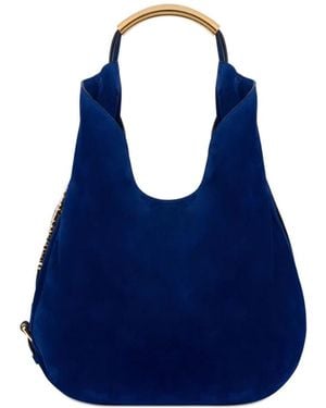 Moschino Sac Porté Épaule En Daim - Blue