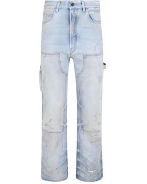 Amiri Paint-Splatter Carpenter Jeans - Blue
