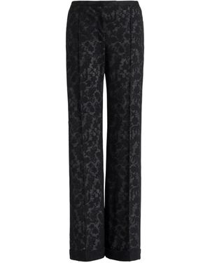 Alberta Ferretti Floral-Pattern Trousers - Black