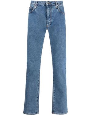 Off-White c/o Virgil Abloh Logo-Print Straight-Leg Jeans - Blue