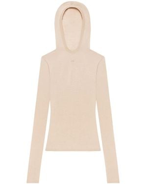 Courreges Hooded Knitted Top - Natural
