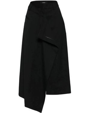 Goen.J Gedrapeerde Midi-Rok - Zwart