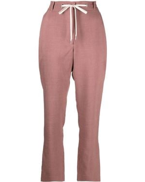 Eleventy Drawstring Chambray Trousers - Red