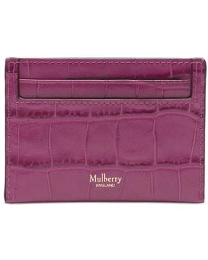 Mulberry Crocodile-Embossed Leather Purse - Purple