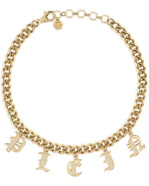Philipp Plein ロゴ ネックレス - メタリック