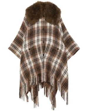 Moncler Check-Pattern Cape - Multicolor