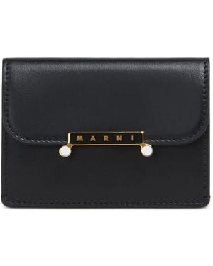 Marni Leather Envelope Card Holder - Black