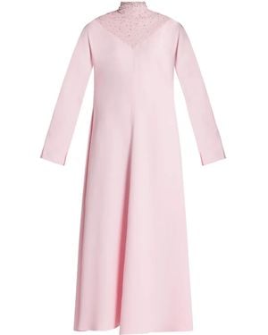 Versace Crystal-Embellished Silk Gown - Pink
