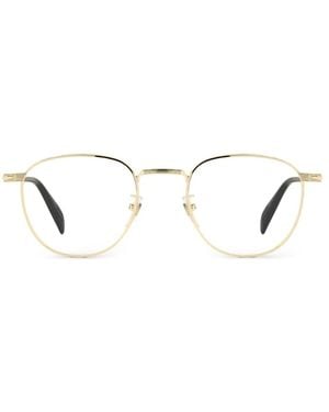 David Beckham Round-Frame Metal Glasses - White