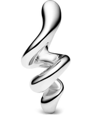 Maria Black Coil Huggie Earrings - White