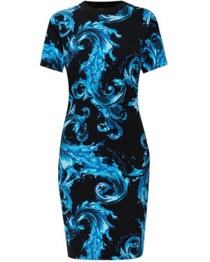 Versace Jeans Couture ショートスリーブ ミニドレス - ブルー